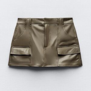 Faux leather skort